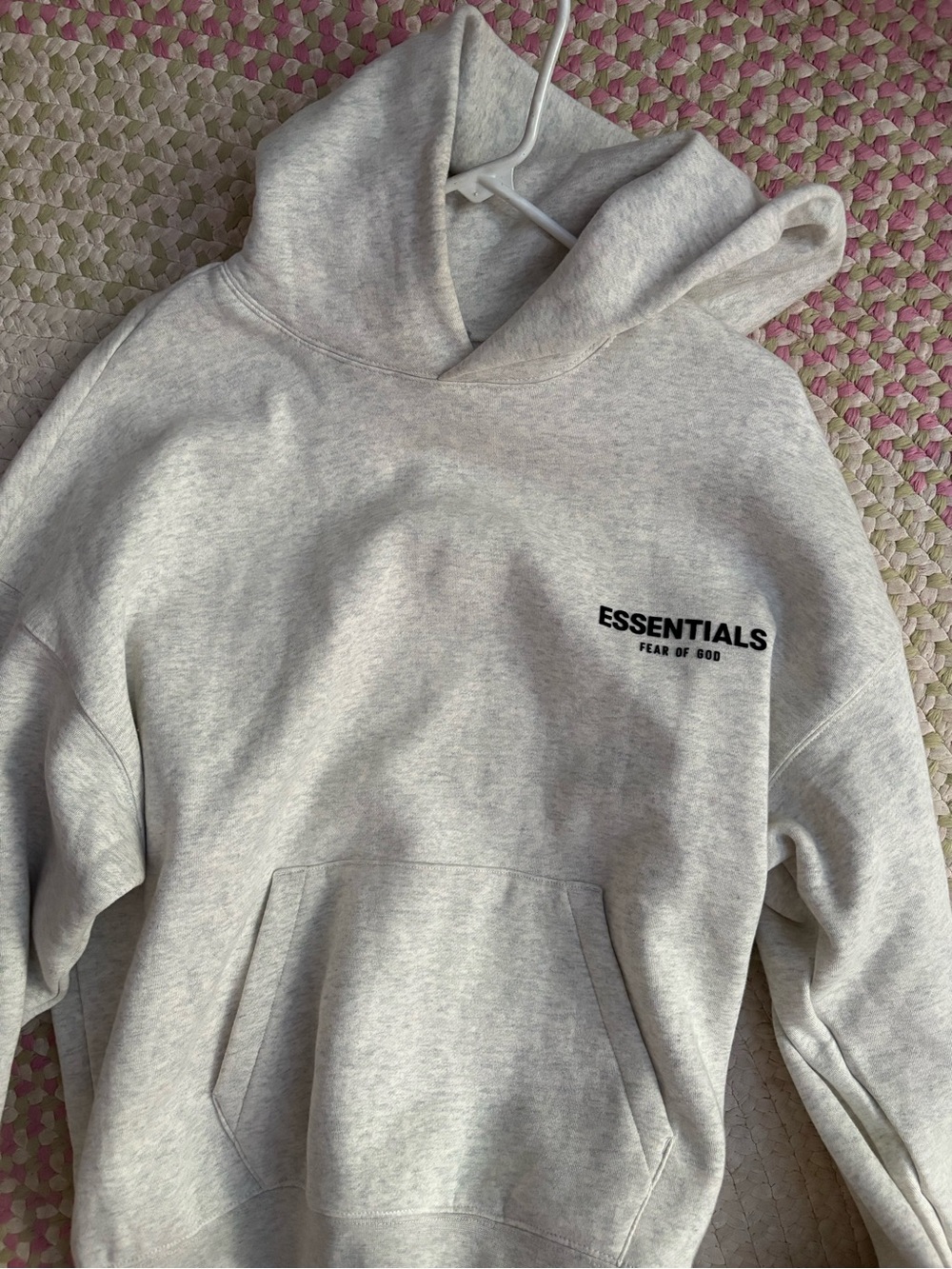 Fear of God Essentials Light Gray Pullover Hoodie